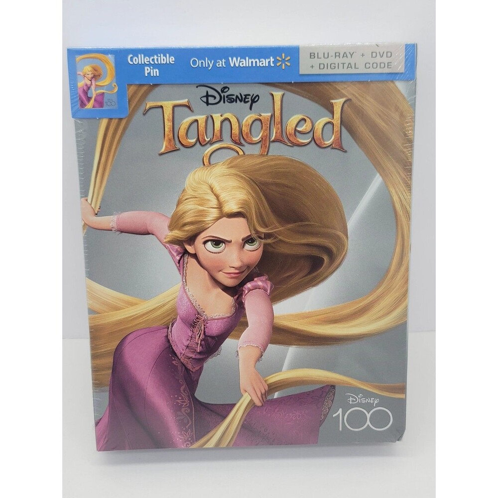 Tangled Blu-Ray & DVD With Collectible Pin Disney 100 Limited Edition Sealed